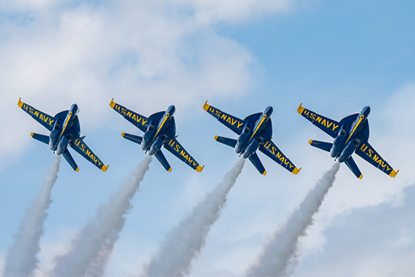 The Blue Angels will take off from Boeing Field during Jet Blast Bash